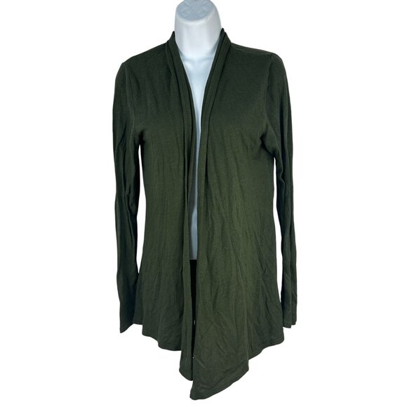 Market And Spruce Olive Green Open Front Long Sleeve Cardigan Women Size Large - Picture 1 of 5